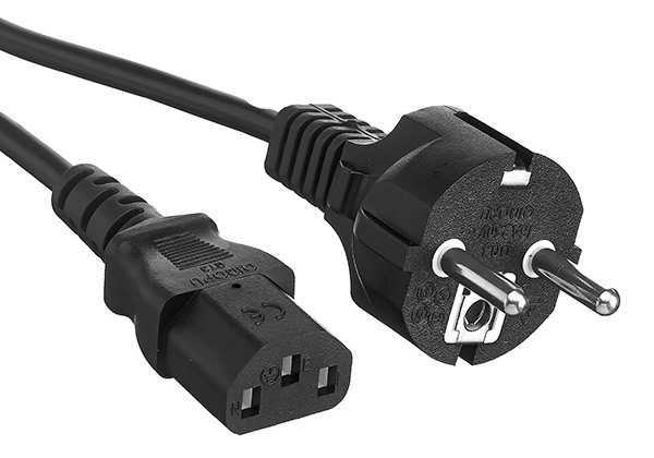 Кабель питания Exegate PC-5P (Евровилка Schuko->С13) VDE-250V-3*0.5mm2, медь, черный, 5м.