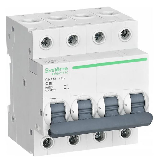 Автоматический выключатель Systeme Electric C9F34416 City9 Set С 16А 4P 4.5kA 400В