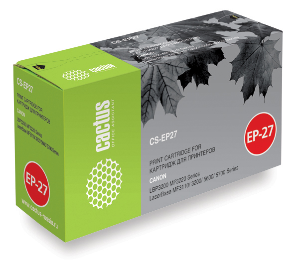 Картридж Cactus CS-EP27 для принтеров CANON LBP3200 MF3220 Series LaserBase MF3110/3200/5600/5700 Series. 2700 стр.