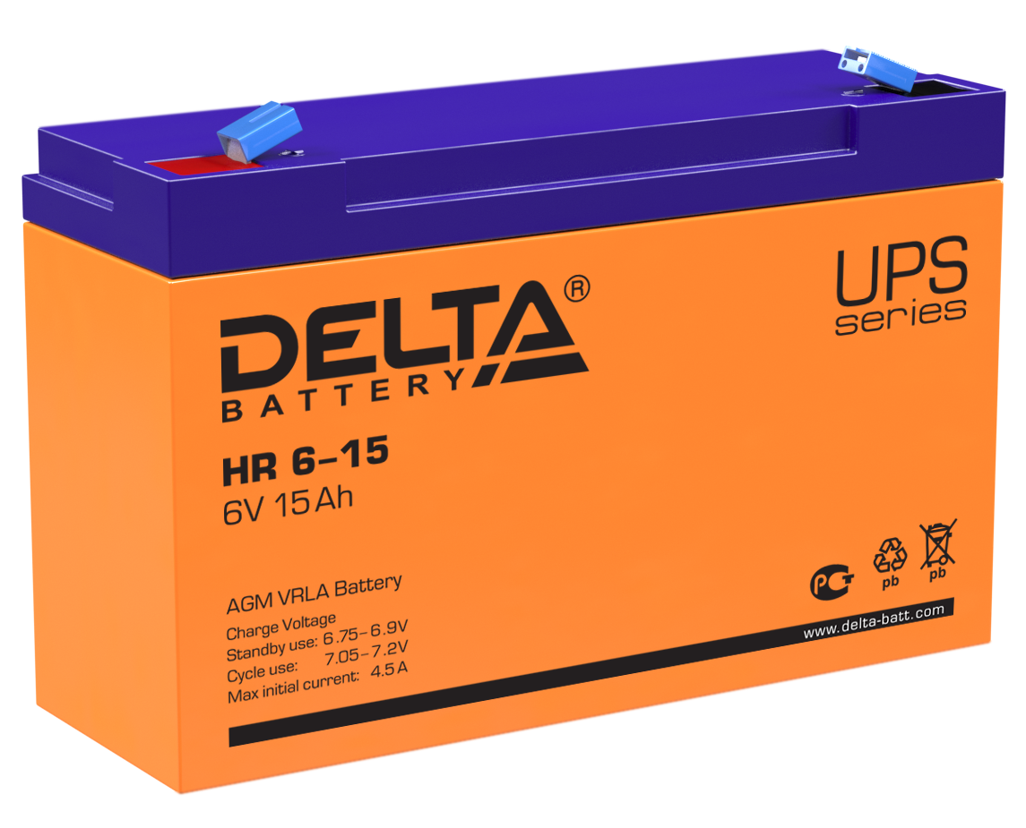Батарея Delta HR 6-15 6В, 15Ач, 151/50/100