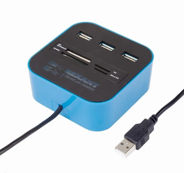 Разветвитель USB 3.1 Rexant 18-4121 USB на 3 порта+картридер (все в одном) черный