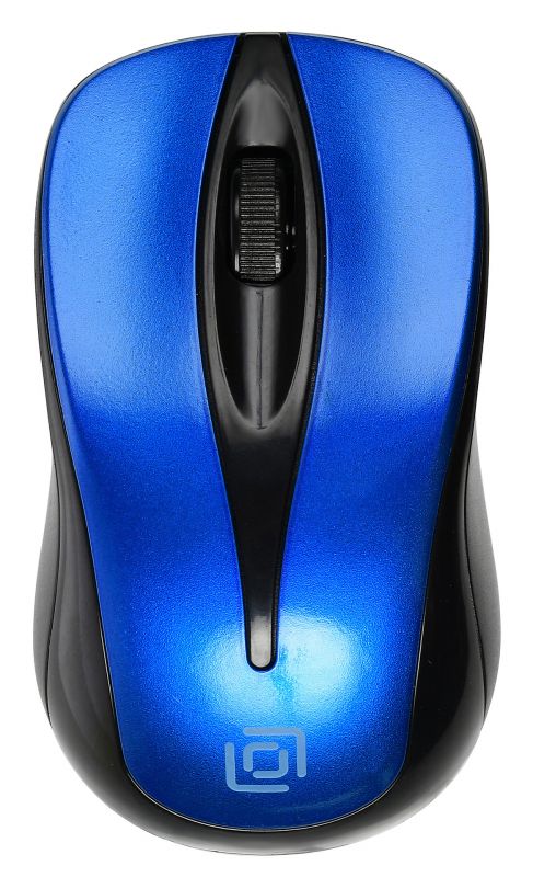 Мышь Oklick 675MW 1025918 черный/синий оптическая (800dpi) беспроводная USB для ноутбука (3but)