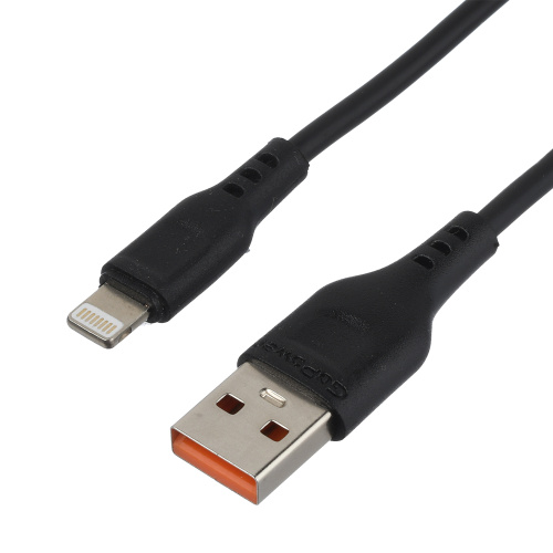 Кабель интерфейсный GoPower GP01L-2M 00-00022777 USB (m)-Lightning (m) 2.0м 2.4A черный (1/200/800)