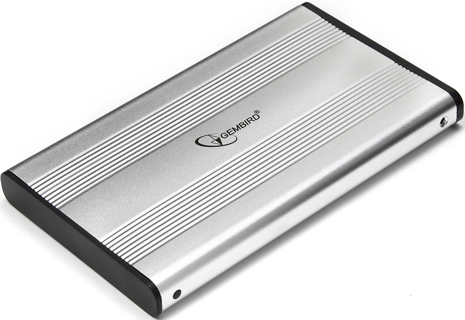  Внешний корпус для HDD SATA 2.5” Gembird EE2-U2S-5-S для HDD/SSD SATA 6Gb/s 2.5, USB 2.0, алюминий, серебристый