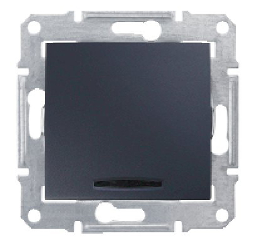 Переключатель Schneider Electric SDN1500170 Sedna 1-клавишный с подсветкой 10A, 250В, IP20 (сх.6) (графит)