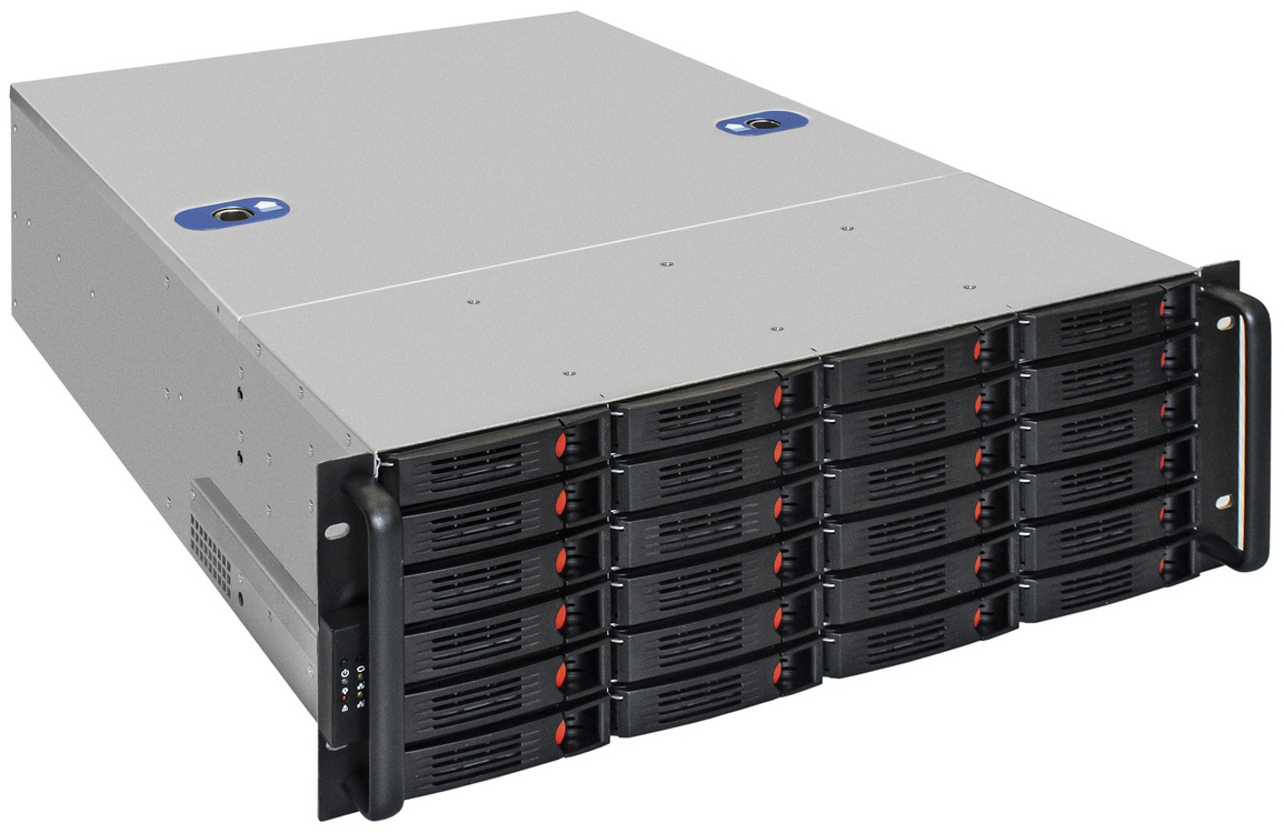 Корпус серверный 4U Exegate EX292260RUS Pro 4U660-HS24, 19, глубина 660, без БП, 24x3.5 HDD HotSwap, USB