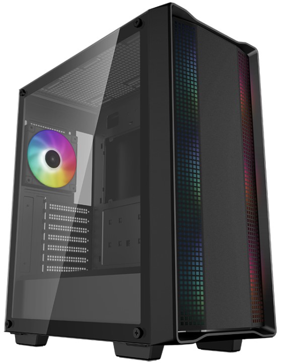 Корпус ATX Deepcool CC560 ARGB V2 черный, без БП, боковая панель из закаленного стекла, USB 3.0, USB 2.0, audio
