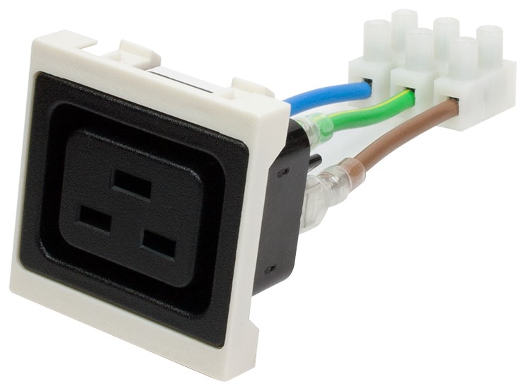 Розетка Lanmaster LAN-SIP-23IEC-C19 IEC 60320 C19, 16A, 250V, формата Mosaic, 45x45 мм