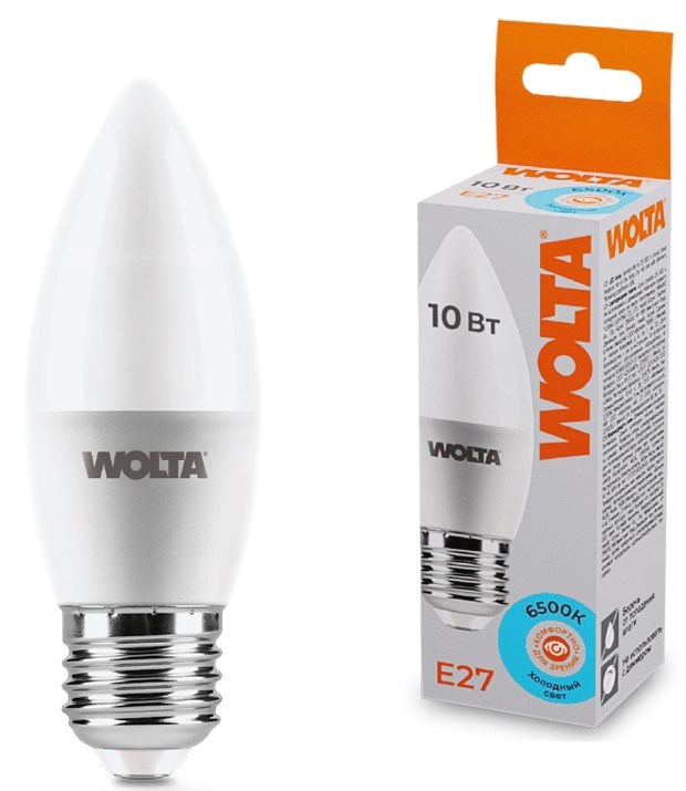 Лампа светодиодная WOLTA 25WC10E27 10Вт 6500K E27