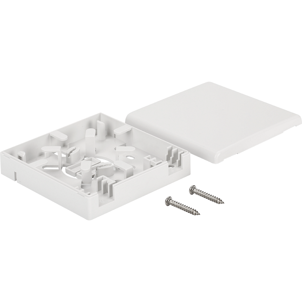 Коробки настенные, белые Розетка Lanmaster LAN-SBF2-WH оптическая, на 2 адаптера SC, 86х86х24 мм, белая