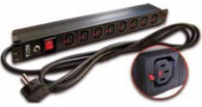   Xcom-Shop Блок розеток 19, 8 розеток TWT TWT-PDU-10A8C3L-3.0 C13 с фиксатором вилки, 10A 250V, шнур питания 3,0 м
