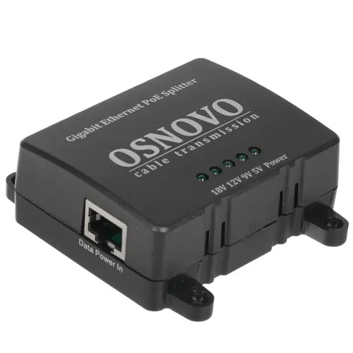 Сплиттер OSNOVO PoE Splitter/G2 PoE- стандарта IEEE 802.3af/at. Поддержка Gigabit Ethernet. Предназначен для питания оконечных сетевых устройств, не