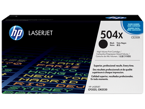 Картридж HP 504X CE250X для принтера color LaserJet CCM3530/CP3525 чёрный