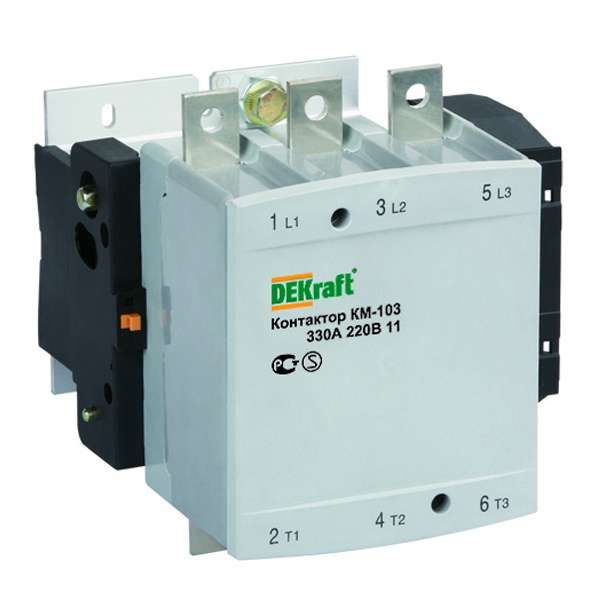 Контактор DEKraft 22163DEK 400А 380В АС3 1НО+1НЗ КМ-103