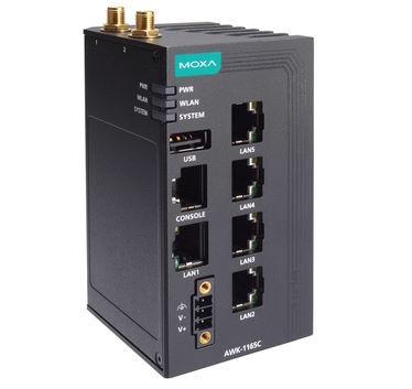 Точка доступа MOXA AWK-1165C-UN-T беспроводная Wi-Fi клиент 802.11ax, с 5 портами Ethernet 10/100/1000BaseT(X), с расширенным диапозоном температур