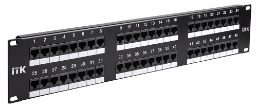 Патч-панель 19, 48xRJ45, UTP, Кат. 5е ITK PP48-2UC5EU-D05L 2U (Dual)