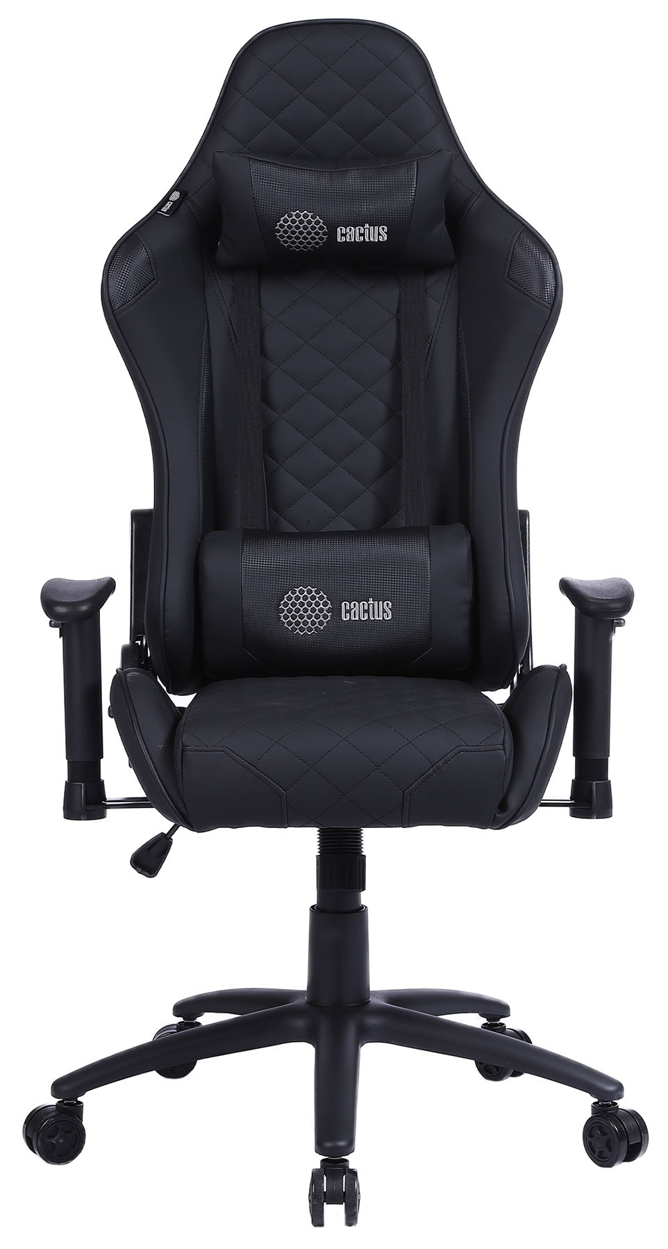 Кресло Cactus CS-CHR-030BL игровое, черный эко.кожа металл