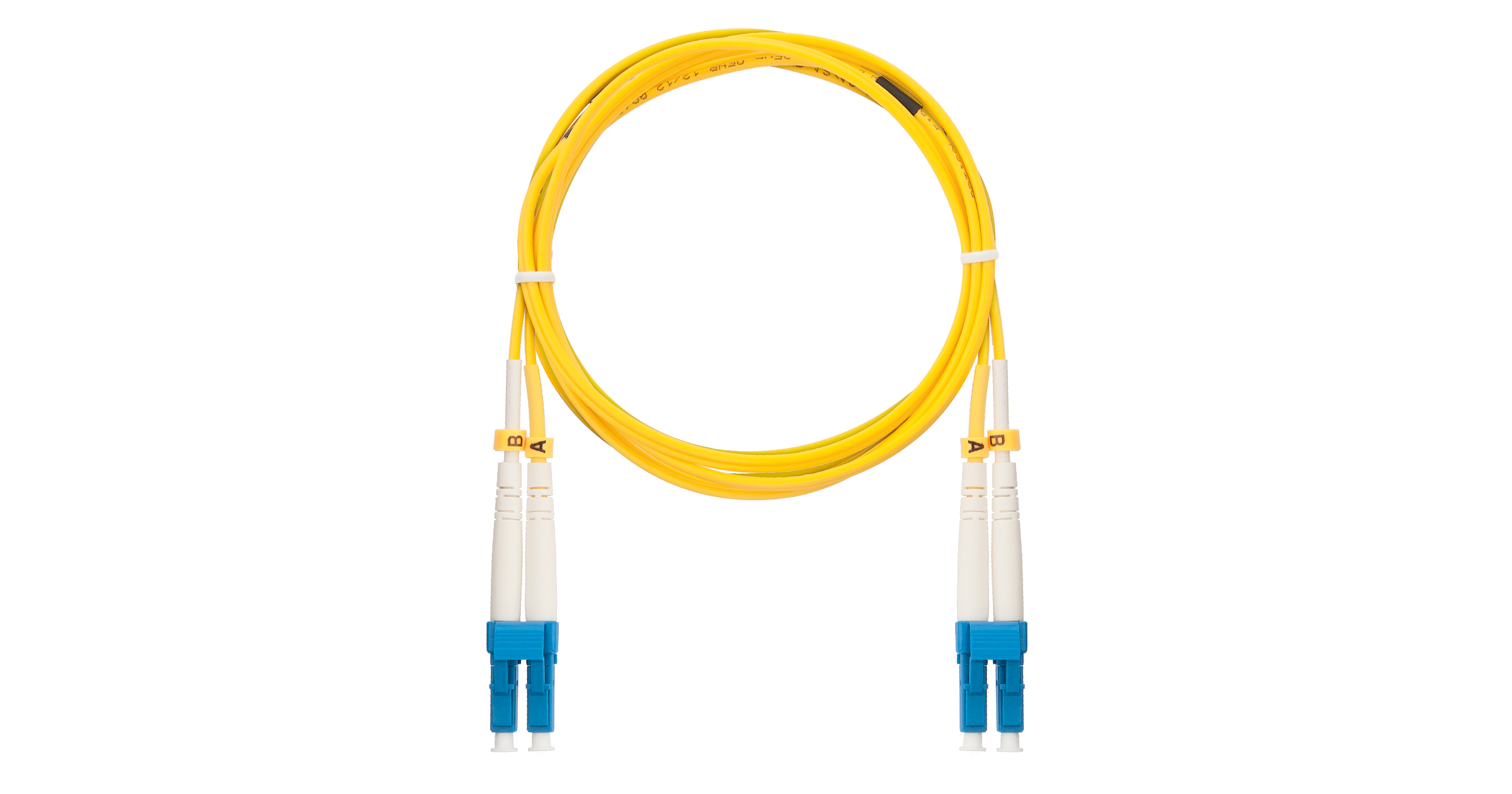 Патч-корд волоконно-оптический NIKOLAN NMF-PC2S2C2-LCU-LCU-015 9/125мкм, стандарта OS2, LC/UPC-LC/UPC, двойной, LSZH нг(A)-HFLTx, 2мм, желтый, 15м