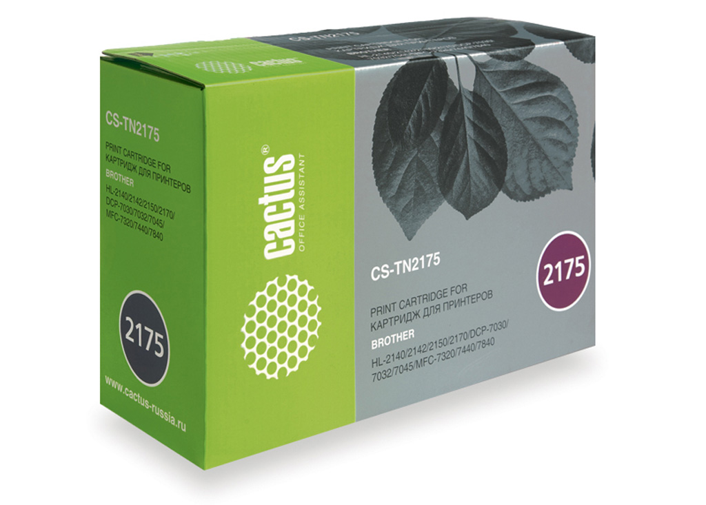 Картридж Cactus CS-TN2175 для принтеров Brother HL-2140/2150/2170, DCP-7030/7045, MFC-7320/7440/7840,черный, 2600 стр.