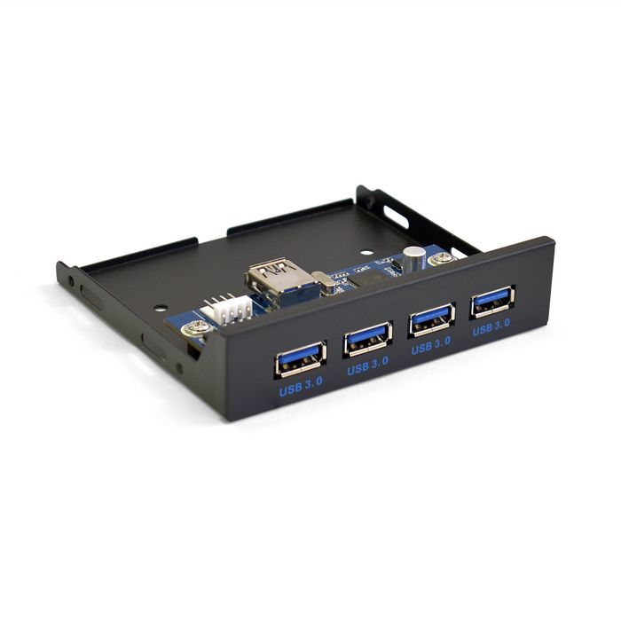 Планка Exegate U3H-625 EX283580RUS USB на переднюю панель, 3,5, 4*USB3.0, черная, металл, подсоединение к мат. Плате