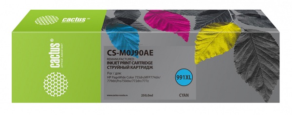 Картридж Cactus CS-M0J90AE голубой (250мл) для HP PW 755dn/MFP774dn/779dn/Pro750dw/772dn