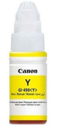 Чернила Canon GI-490 Y 0666C001 для PIXMA G1400, G2400, G3400 (70мл) жёлтые