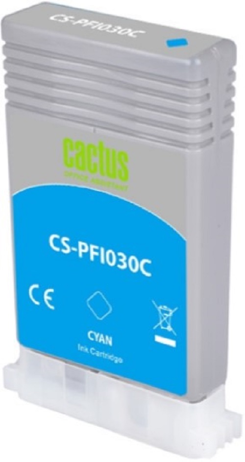 Картридж струйный Cactus PFI-030C голуб.пигм. (55мл) для Canon imagePROGRAF TA-20/30