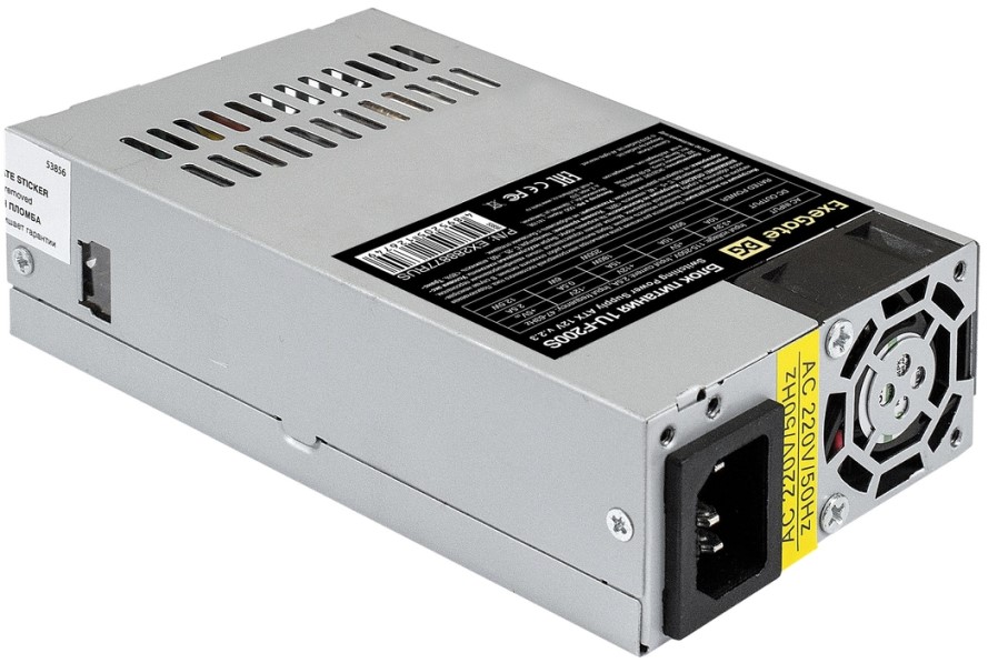 Блок питания Exegate EX288877RUS 200W, 1U Flex, 4cm fan, 20+4pin, 4рin, 3xSATA, 2xIDE