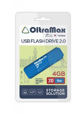   Xcom-Shop Накопитель USB 2.0 4GB OltraMax OM-4GB-310-Blue 310 синий
