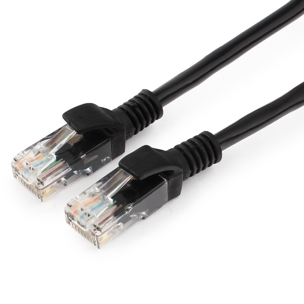 Кабель патч-корд U/UTP 5e кат. 5м Гарнизон PC-UTP-5e-5-BK CCA light литой, многожильный (чёрный)