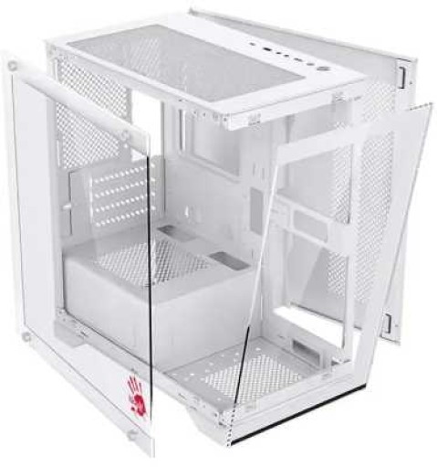 Корпус mATX Bloody BD-CC105 белый, без БП, боковая панель из закалённого стекла, USB 2.0, USB 3.0, audio
