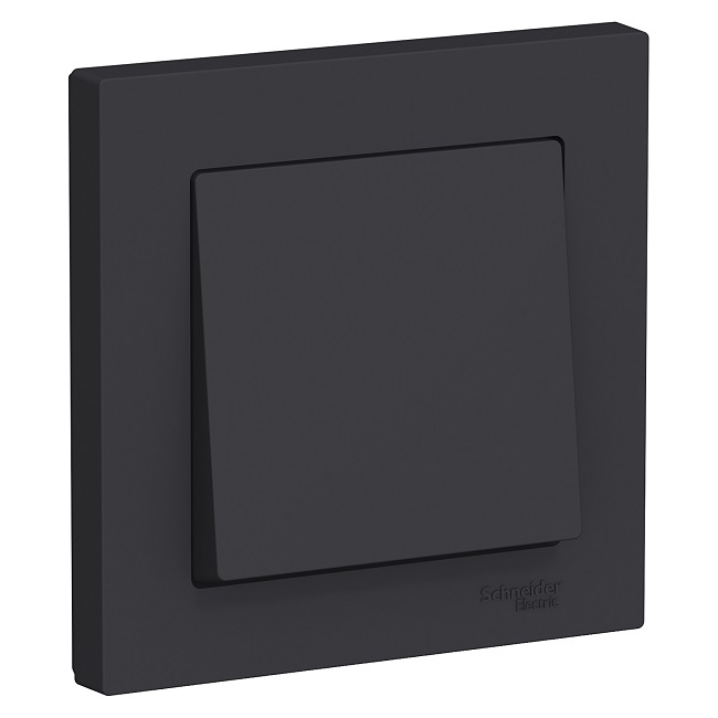Выключатель Schneider Electric ATN001012 AtlasDesign, 1-клавишный, сх.1, 10АХ, в сборе, карбон
