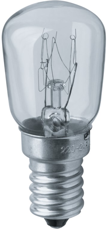 Лампа накаливания Navigator NI-T26-25-230-E14-CL 25Вт, 230В, E14, 26х58мм, колба Т26, -20°С..+40°С (61204)