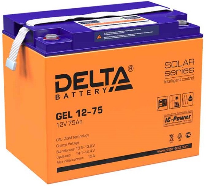 Батарея Delta GEL 12-75 12В, 75Ач
