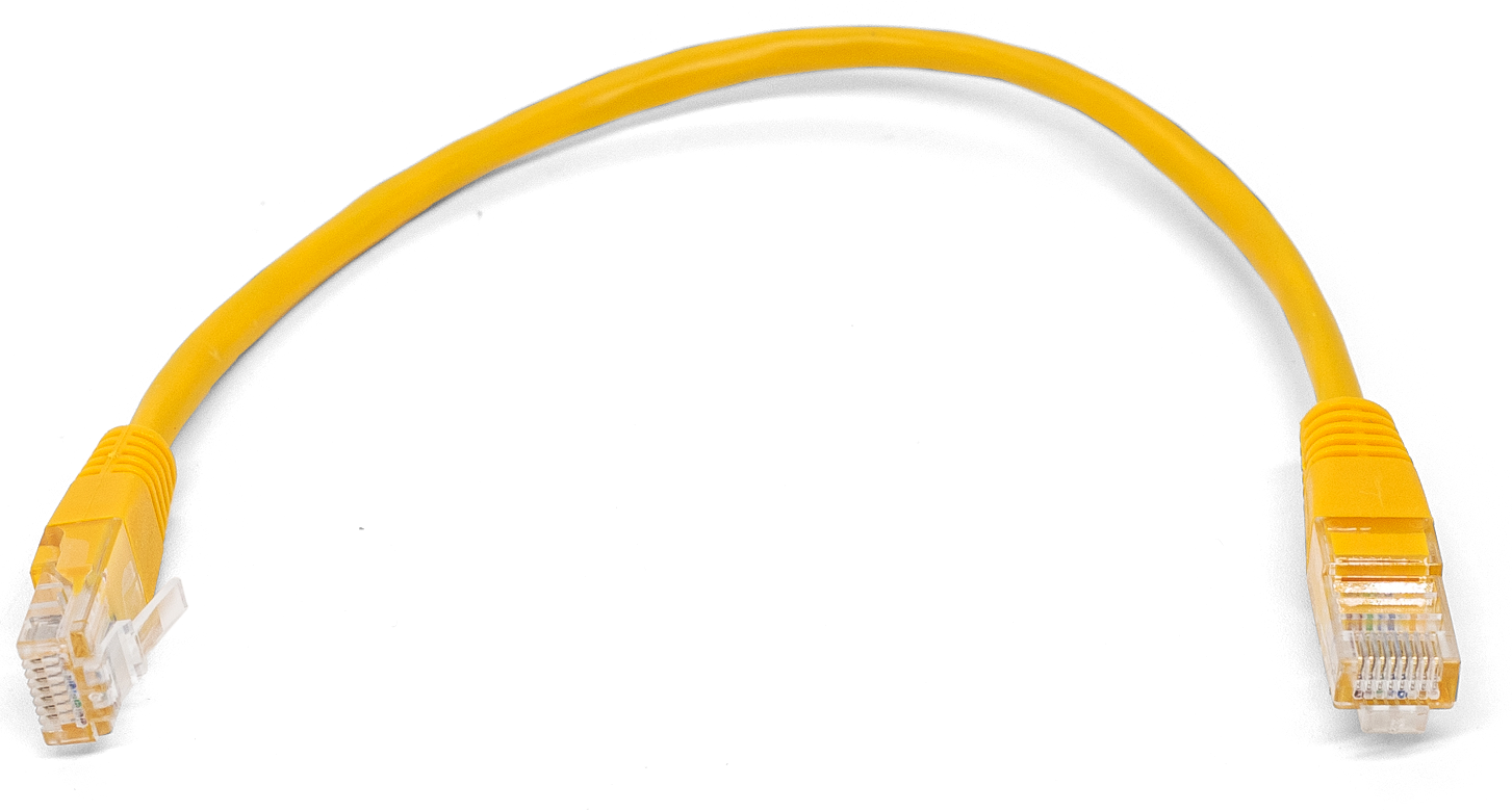 Кабель патч-корд U/UTP 5e кат. 0.25м Filum FL-U5-0.25M-Y 26AWG(7x0.16 мм), омедненный алюминий (CCA), PVC, жёлтый