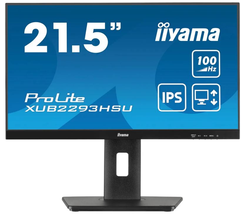 Монитор 21,5 Iiyama ProLite XUB2293HSU-B7 черный, IPS, LED, 1920x1080, 16:9, матовая, 300cd/m2, 178°/178°, 100Hz, HAS Piv, HDMI M/M, DP, FHD, USB