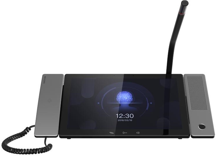 Пульт HIKVISION DS-KM9503 консьержа CMOS 2 Мп камера; сенсорный 10 цветной TFT LCD экран с разрешением 1024*600; физическая кнопка; интерфейсы: 2 RJ-