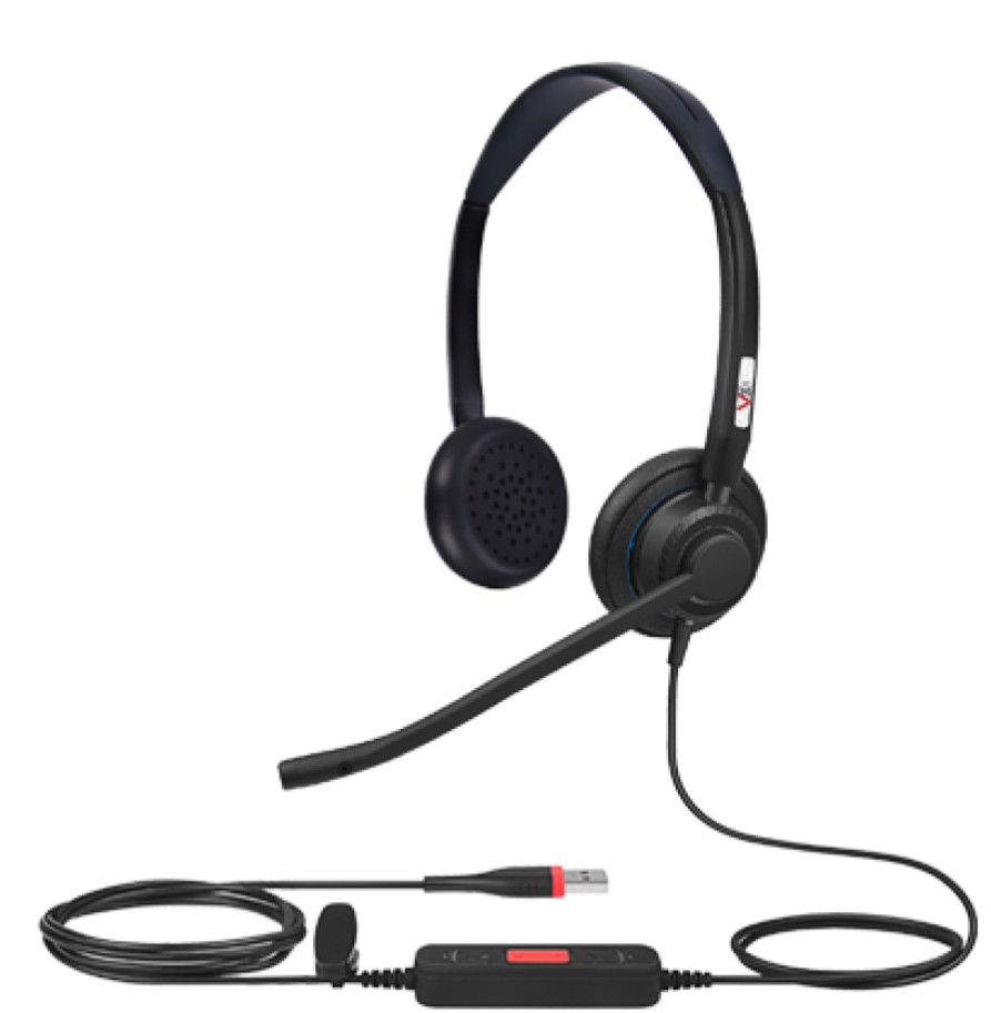 Гарнитура VoiceXpert VXH-750DM USB с кнопками управления (USB-A, 4 кнопки, 2 динамика, MS)
