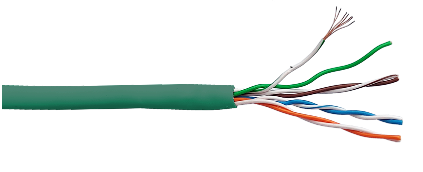 Кабель витая пара U/UTP 5e кат. 4 пары Lanmaster LAN-5EUTP-PT-LSZH-GN 350Mhz, LSZH, зелёный, 305 м