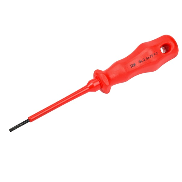 Отвертка IEK A2L3-SC30-K2-SL-25-075 диэлектрическая шлицевая SL2.5х75 K2 1000В ARMA2L 3