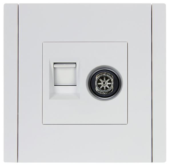 Розетка комбинированная IEK FP-AK20-2-K01 FORTE&PIANO TV+RJ45 кат.6 FP237 белый
