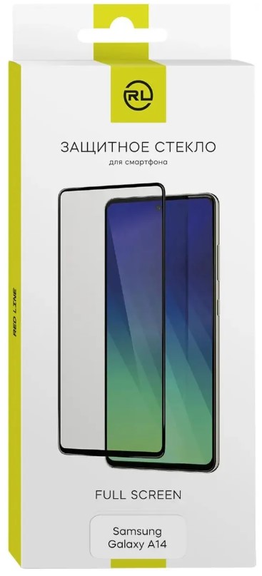 Защитный экран Red Line УТ000035053 для Samsung Galaxy A14 Full screen tempered glass FULL GLUE черный (на подложке)