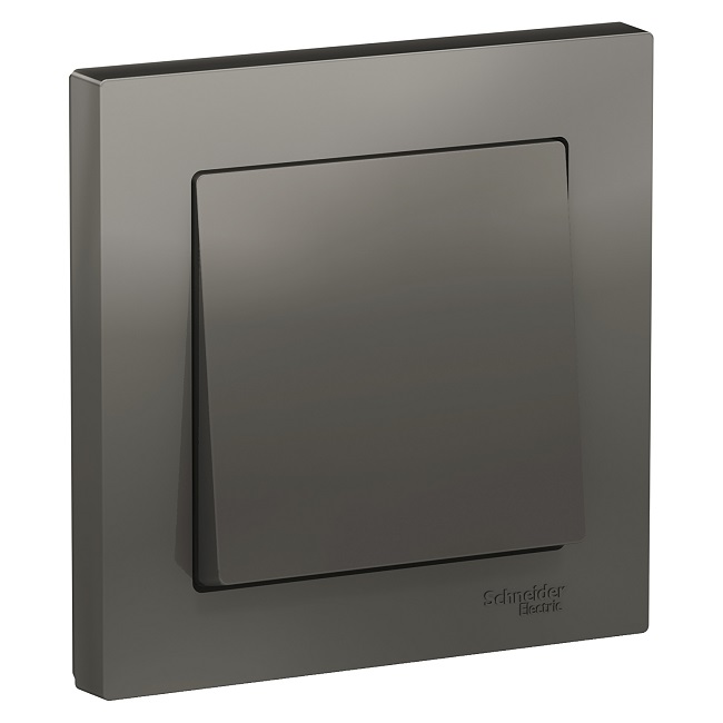 Выключатель Schneider Electric ATN000912 AtlasDesign, 1-клавишный, сх.1, 10АХ, в сборе, сталь