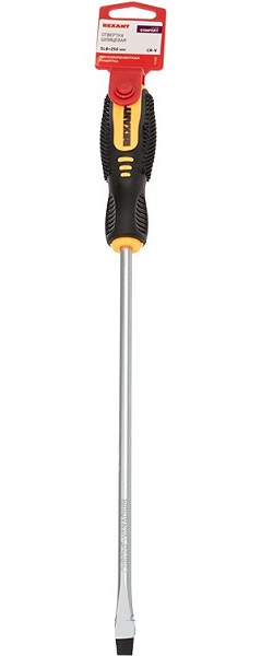 Отвертка шлицевая Rexant 12-6434 SL 8х250 мм, двухкомпонентная рукоятка