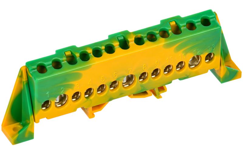 Шина PE земля IEK TF-NN20-13-DP-K52 TEKFOR в комбинированном изоляторе Стойка 8х12-13-ЖЗ