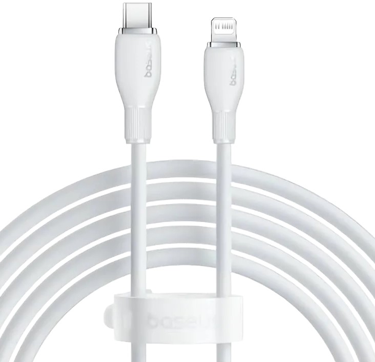 Кабель интерфейсный Baseus P10355701221-01 Pudding Series Fast Charging Type-C to Lightning 20W 2m Stellar White (передача данных, питание устройств,