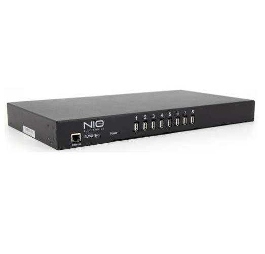 Концентратор Nio-Electronics NIO-EUSB 8EP сетевой, USB, 8xUSB 2.0, 1x10/100/1000 Base-T