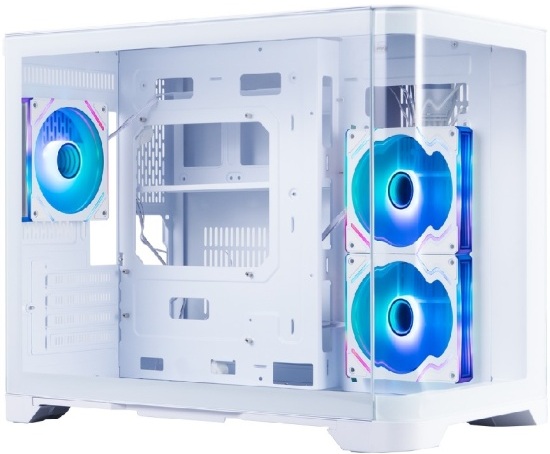 Корпус mATX 1STPLAYER UVIEW UV6 ARGB White UV6-WH-2FC7R-W-1FC7-W без БП, боковая и фронтальная панель из закалённого стекла, 2*USB 3.0