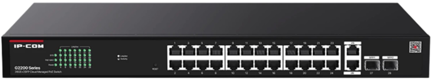   Xcom-Shop Коммутатор IP-Com G2228P-24-410W Web smart с 26 гигабитными портами и 2 SFP-портоми, PoE 24х30Вт (до 370Вт)
