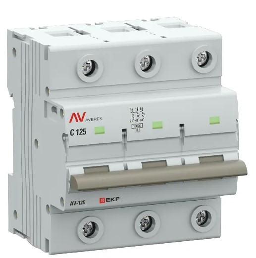 Автоматический выключатель EKF mcb125-3-125D-av AV-125 3P 125A (D) 10kA AVERES